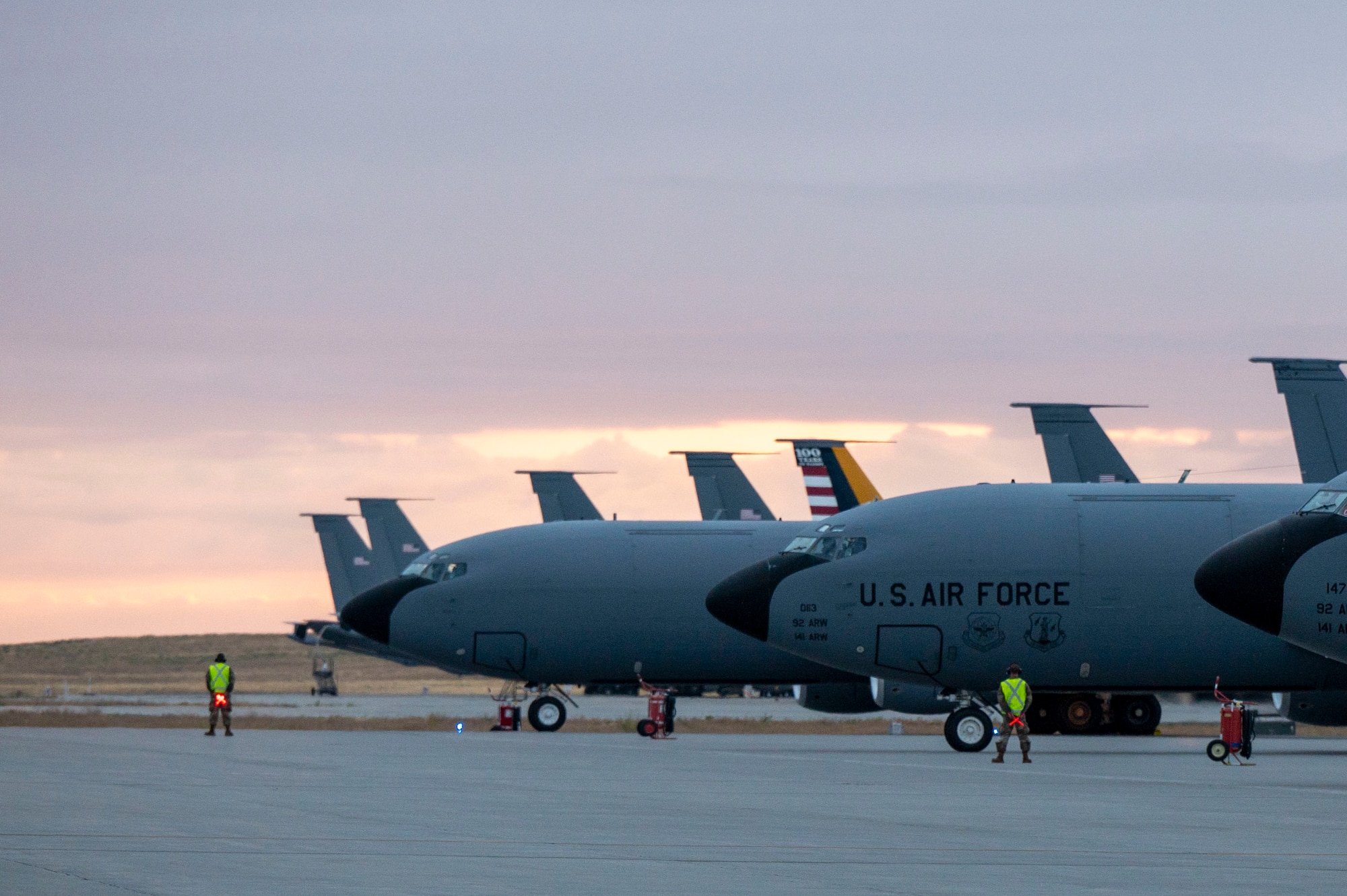 Jets sit on the flightline.