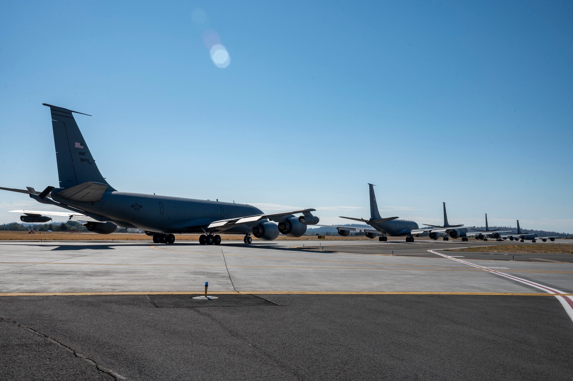 Planes line up on the flightline
