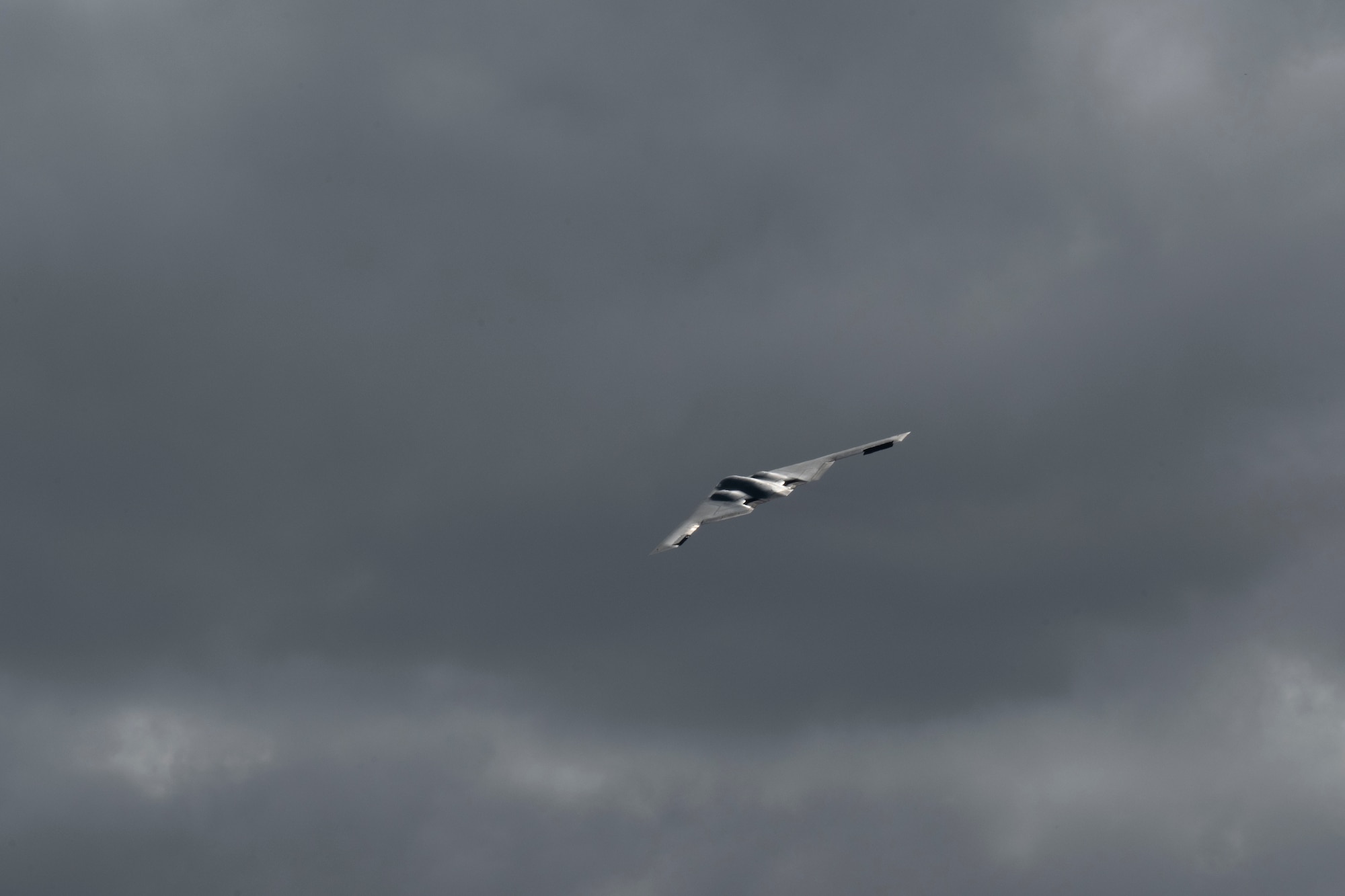 A U.S. Air Force B-2 Spirit stealth bomber takes off for a Bomber Task Force mission at Royal Australian Air Force Base Amberley, Australia, Sept. 5, 2024. U.S. Strategic Command forces are on watch 24 hours a day, seven days a week to deter and detect strategic attack against the U.S. and its allies. (U.S. Air Force photo by Tech. Sgt. Anthony Hetlage)
