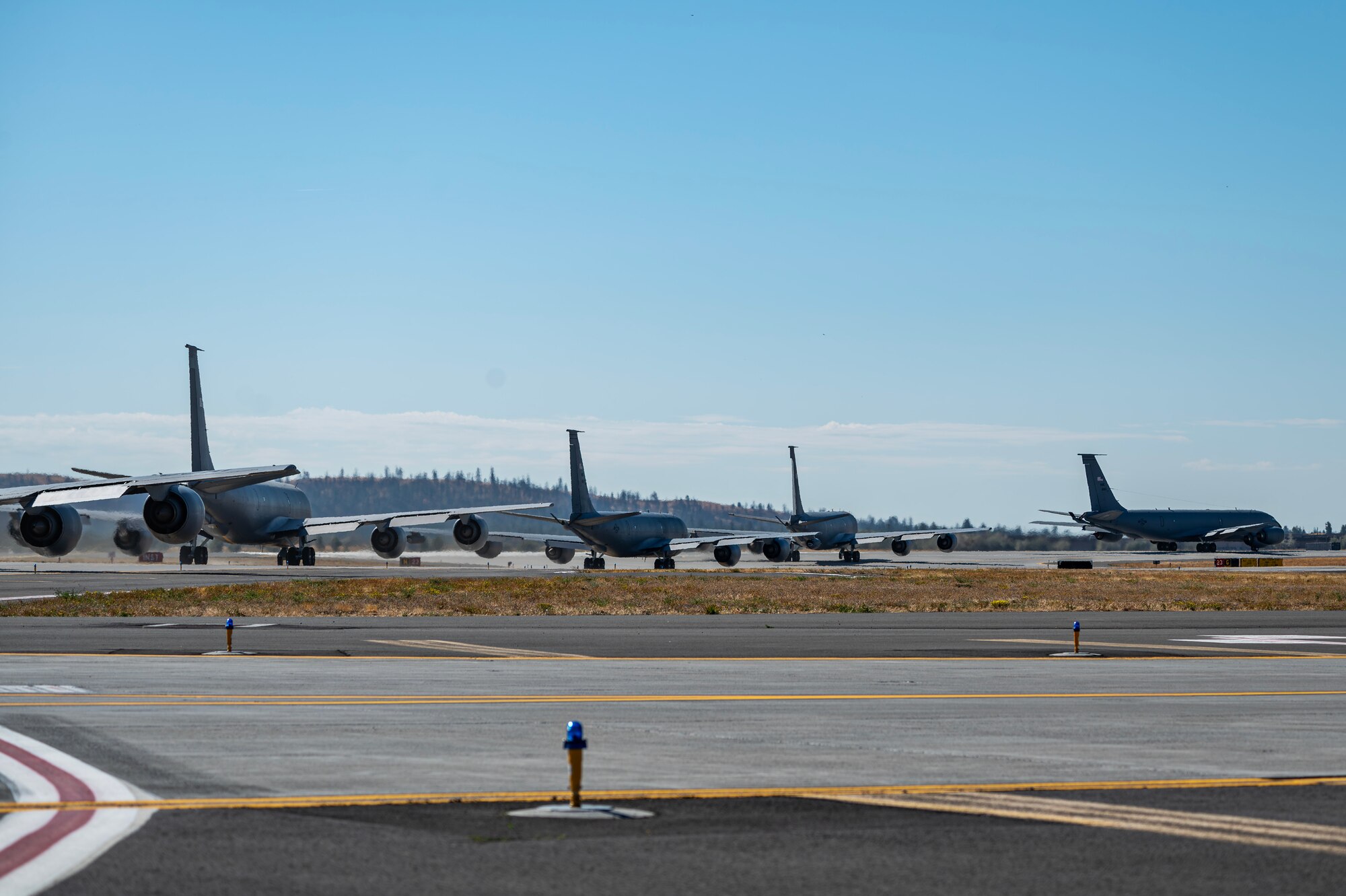 KC-135 Stratotankers taxi