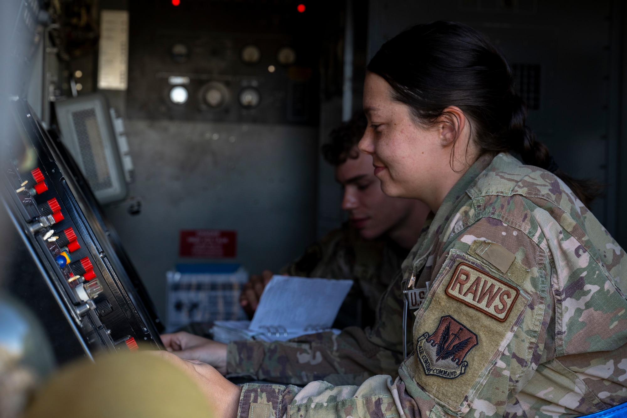 Airman monitoring a radar.