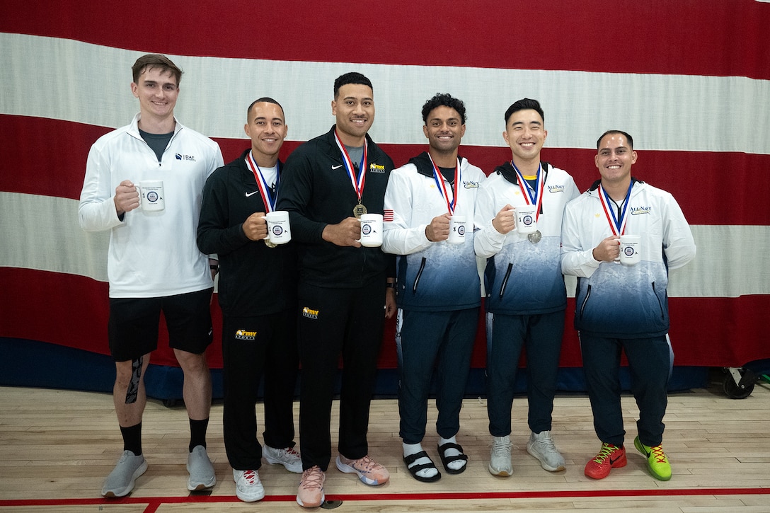 Men’s All-Tournament Team:
PO3 AJ Liaga (Navy) - Naval Base San Diego, CA
LTJG Timothy Kim (Navy) - Tinker AFB Oklahoma City, OK
PO2 Gaston Yescas (Navy) - MCAGCC, 29 Palms, CA
SGT Michael Tuimavave (Army) - Schofield Barracks, HI
2LT Francisco Alvarez Canales (Army) – Fort Liberty, NC
SSgt Anthony Clowers (USAF) - Dyess AFB, TX

The 2024 Armed Forces Men’s and Women’s Volleyball Championship held at Fort Carson, Colorado 10-14 September.  Teams from the Army, Navy (with Marine Corps and Coast Guard players) and Air Force (with Space Force players) battle it out for gold.  (DoD photo by EJ Hersom)