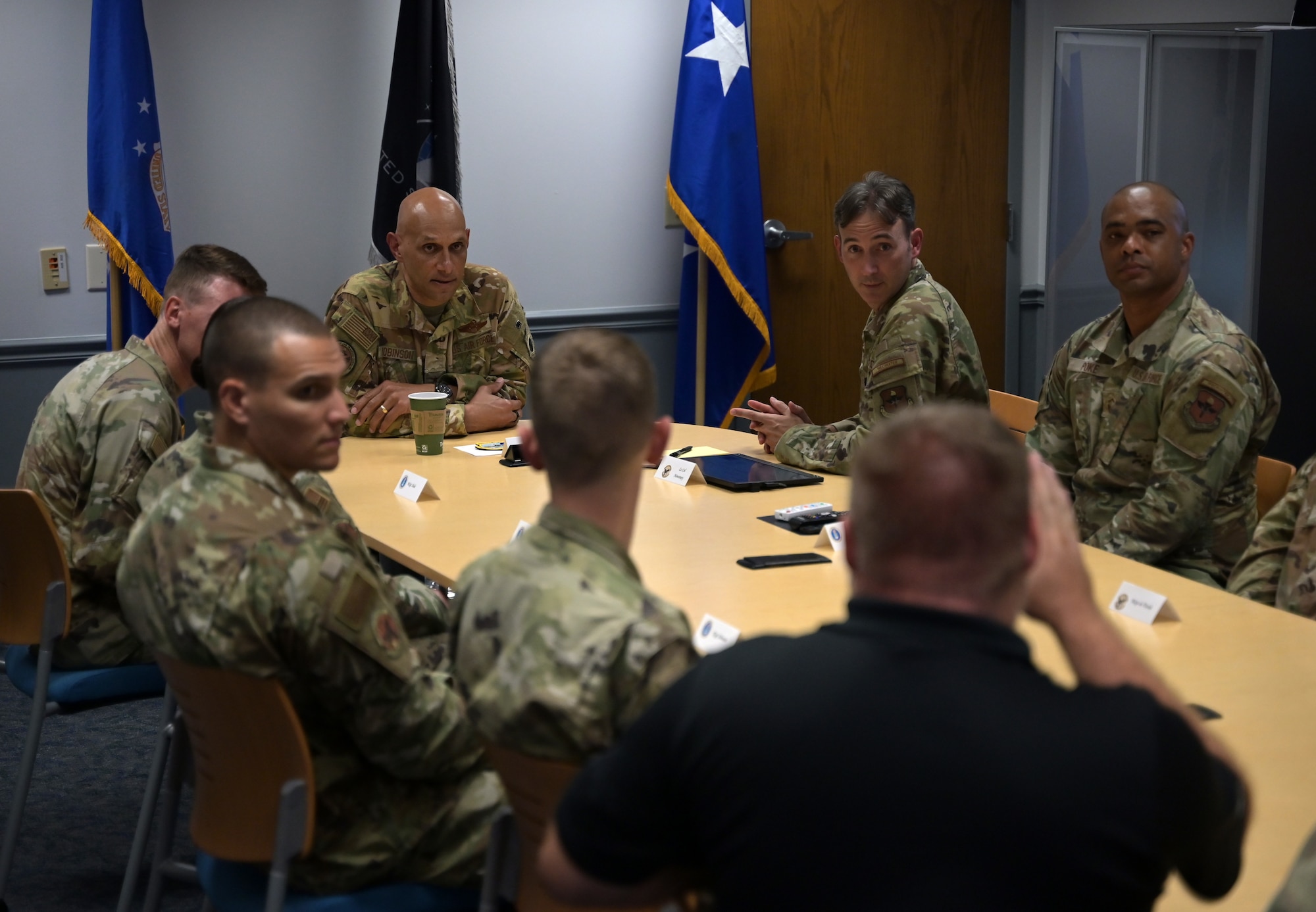 U.S. Air Force Lt. Gen. Brian Robinson, commander of Air Education and Training Command, visited the 345th Recruiting Squadron Headquarters Sept. 6, 2024, at Scott Air Force Base, Illinois.