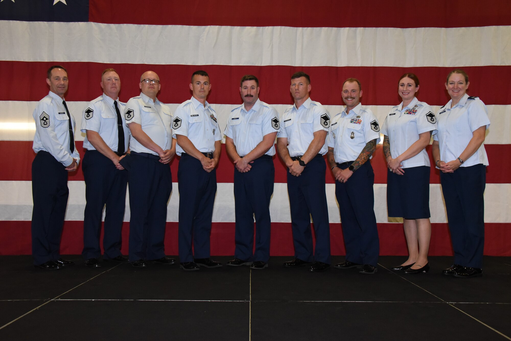 Master sergeant inductees stand in a line
