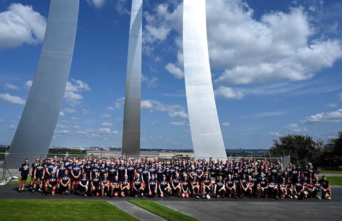 Airmen, Guardians cycle 340 miles to honor DAF heritage