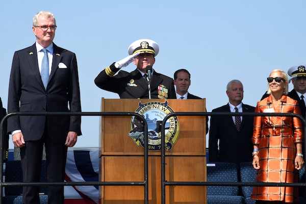 USS New Jersey (SSN 796) is commissioned at Naval Weapons Station Earle, N.J.