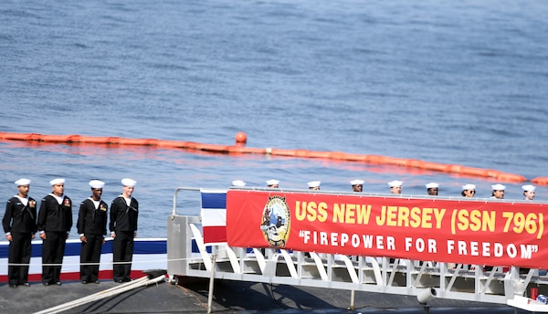 USS New Jersey (SSN 796) is commissioned at Naval Weapons Station Earle, N.J.