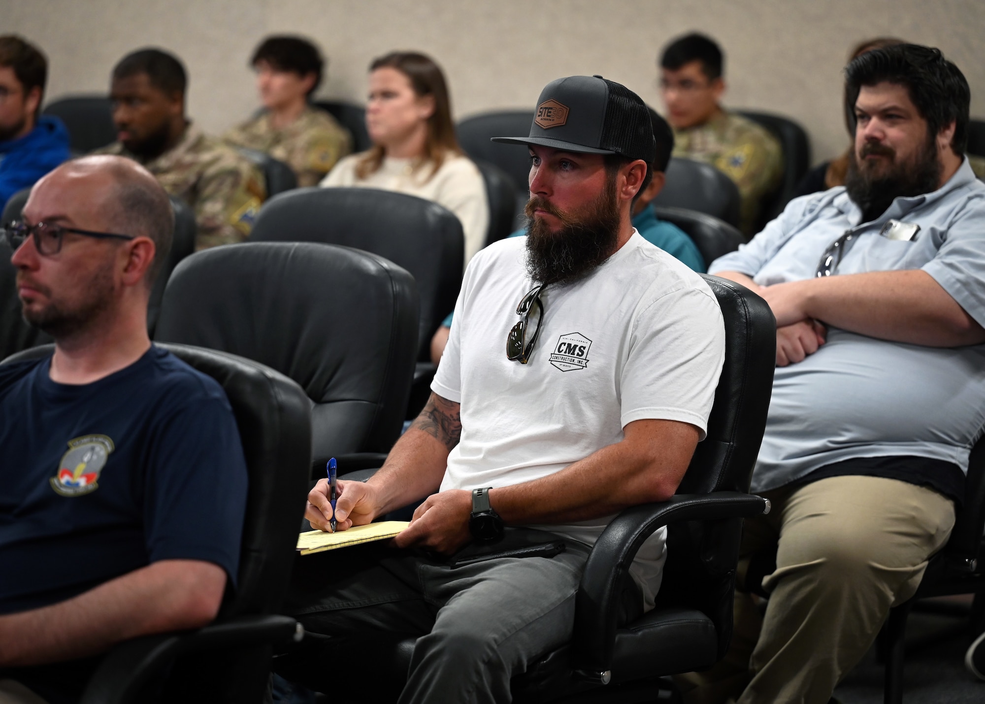 Alyson Kolding, 30th Contracting Squadron contracting officer, debriefs with U.S. Space Force Col. Mark Shoemaker, Space Launch Delta 30 commander