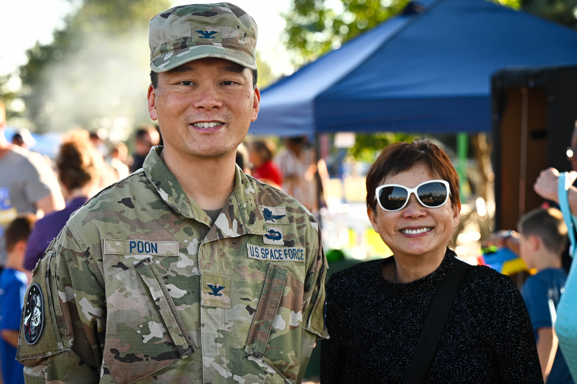 Service members socialize.