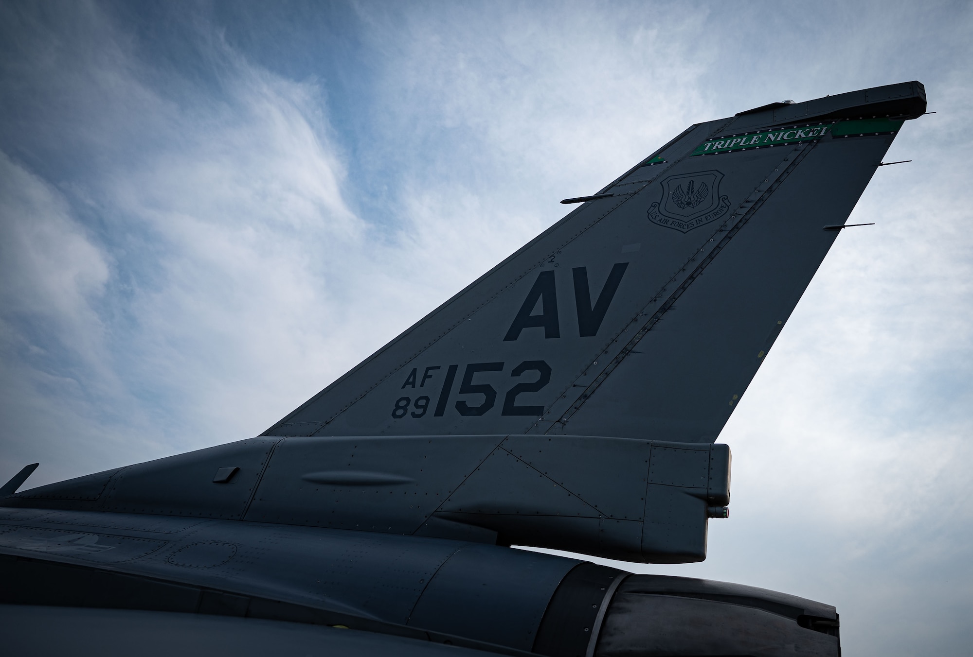 After arriving for Cobra Warrior 24-2, a 555th Fighter Squadron U.S. Air Force F-16 Fighting Falcon from Aviano Air Base, Italy, rests at Royal Air Force Mildenhall, England, Sept. 6, 2024.