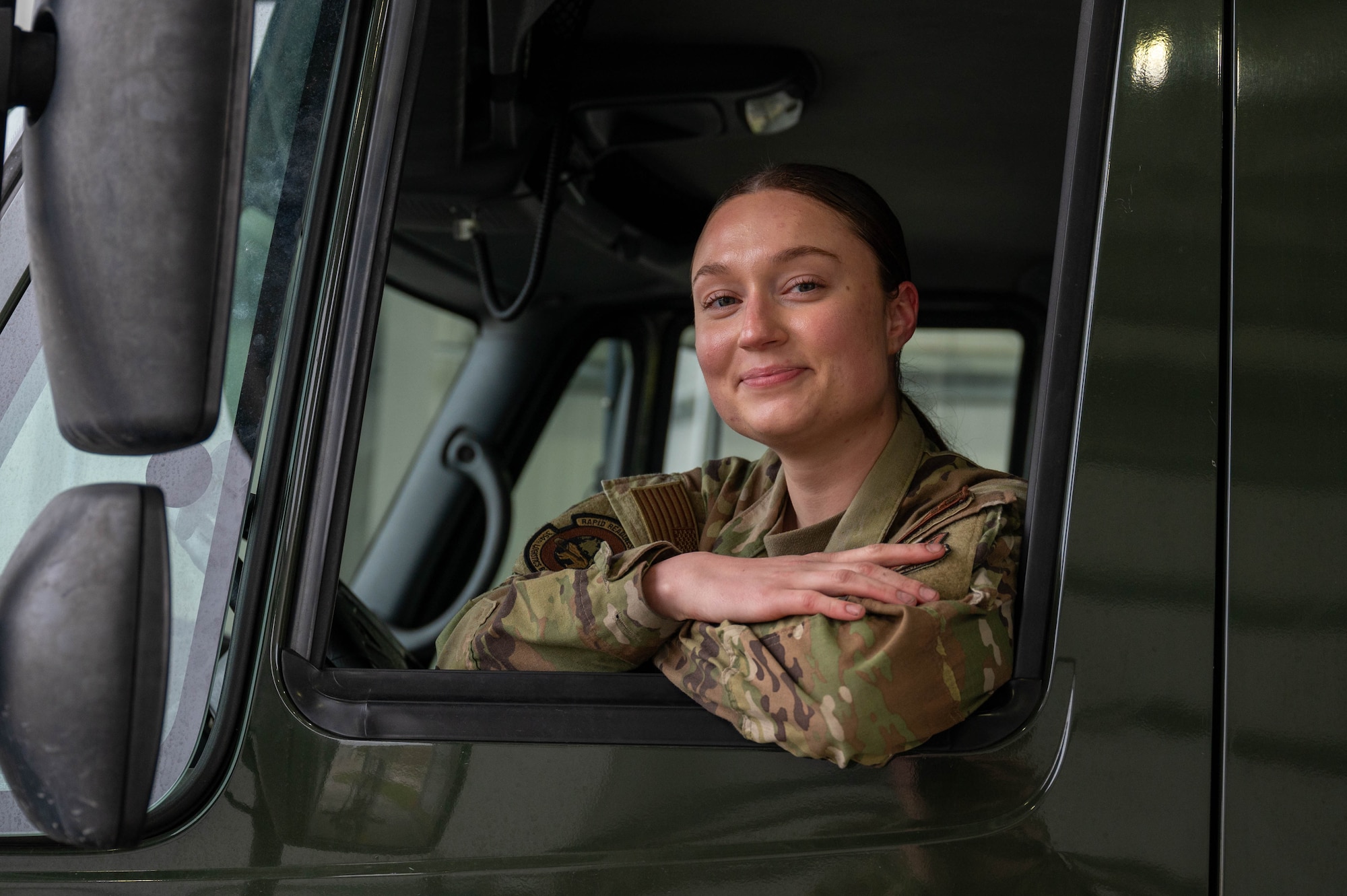 U.S. Air Force Airman Kaelin Sanders, 354th Logistics Readiness Squadron fuels operator, poses for a photo at Eielson Air Force Base, Alaska, Sept. 12, 2024.