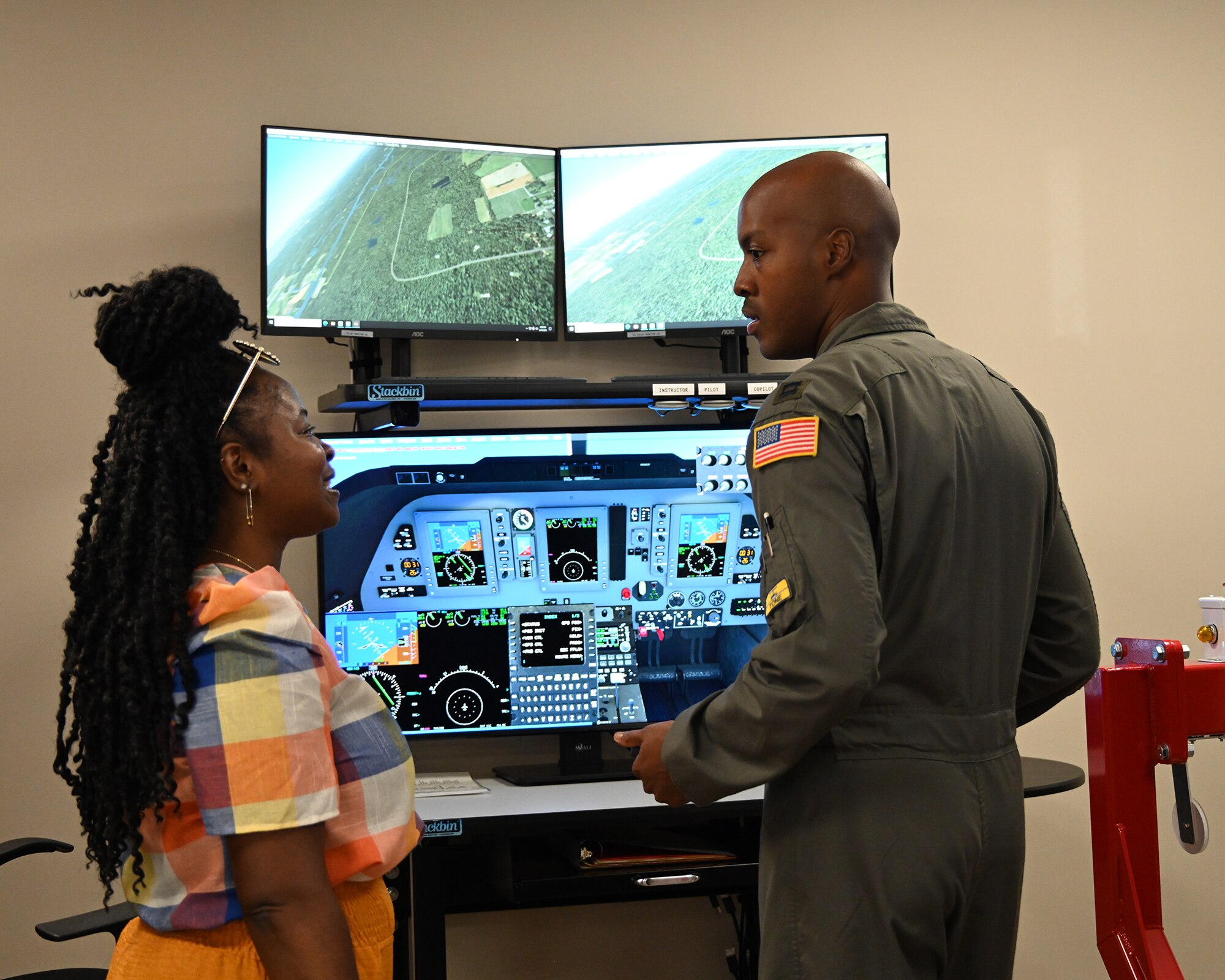 Instructor pilots explain how the 14th Operations Group utilizes flight simulators during pilot training.
