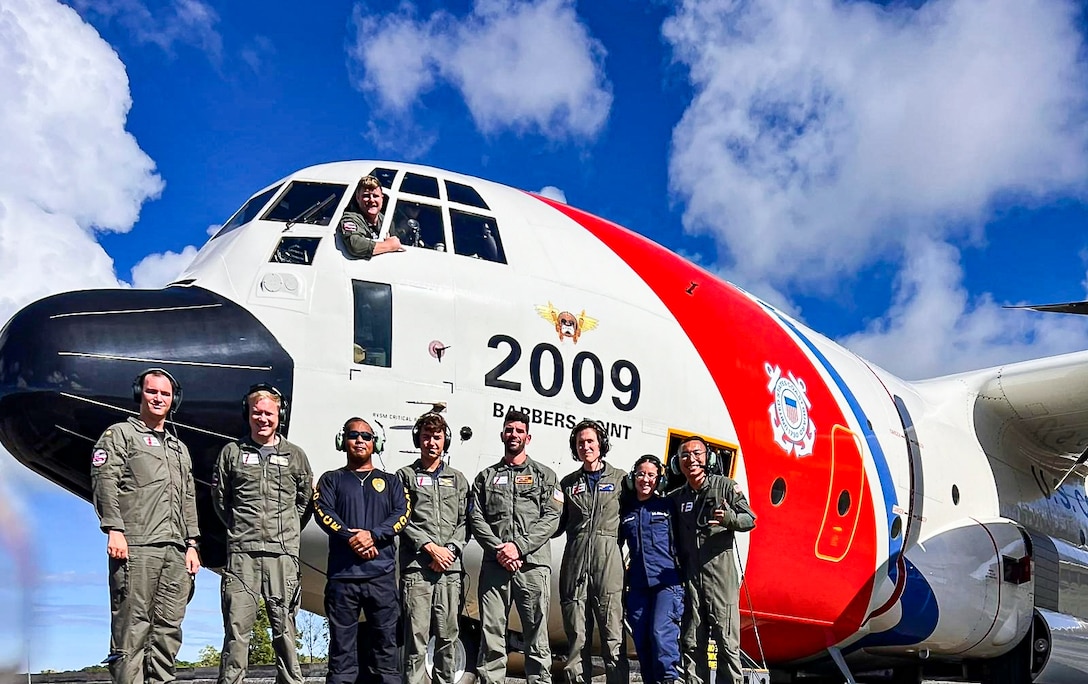 In a recent joint operation, which occurred Sept. 6-8, 2024, a U.S. Coast Guard HC-130 Hercules and aircrew embarked Palauan enforcement officials and Coast Guard specialists to patrol over 6,000 miles, identifying numerous illegal fish aggregation devices (FADs) and sighting vessels in and around Palau's EEZ. At the request of the Republic of Palau and in response to their concerns of potential illicit maritime activity occurring in Palau's Exclusive Economic Zone (EEZ), U.S. Coast Guard Forces Micronesia Sector Guam (FMSG) and U.S. Coast Guard Air Station Barbers Point dispatched personnel and equipment to enact the Agreement between the U.S. and Palau Concerning Operational Cooperation to Suppress Illicit Transnational Maritime Activity (U.S. – Palau Bilateral Agreement), and in doing so enhance Palau’s maritime domain awareness. (U.S. Coast Guard photo)