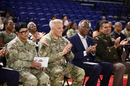 Ms. Nancy Foreman, administrative assistant, D.C. Government Operations-DCNG, retires after 56 years of service at the D.C. Armory, Sept. 13, 2024. The ceremony, officiated by Mr. Marcus Hunt, director, D.C. Govt. Ops-DCNG, included the presentation of the D.C. National Guard Meritorious Service Medal (MSM) by Maj. Gen. John C. Andonie, commanding general (Interim), D.C. National Guard, amongst other awards to include a retirement letter from Mayor Muriel Bowser for Foreman's support to military operational readiness, security and service to Washingtonians.