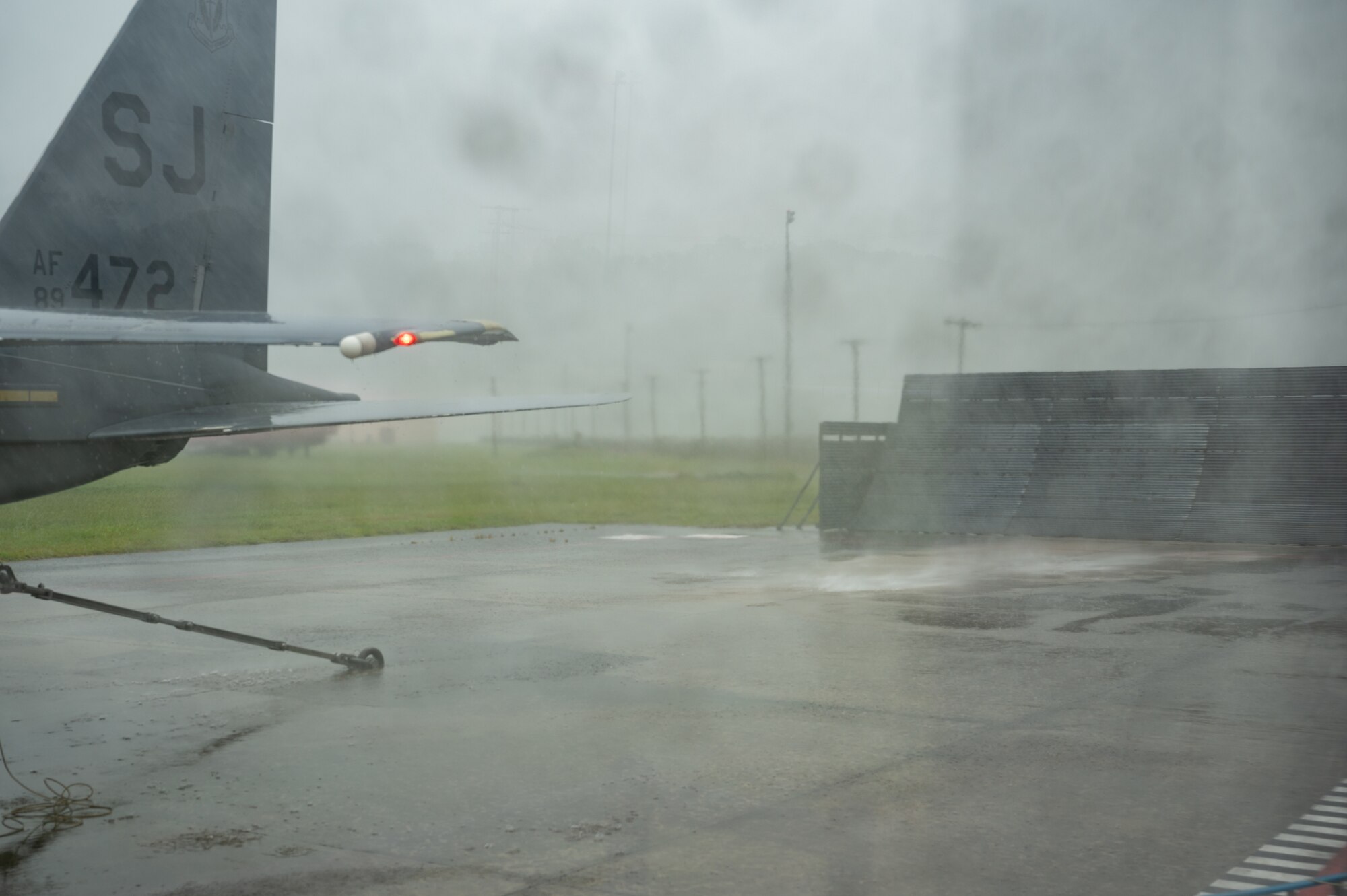 U.S. Air Force aircrew assigned to the 4th Maintenance Squadron perform an engine run on an F-15E Strike Eagle at Seymour Johnson Air Force, North Carolina, Sept. 13, 2024. Engine runs are conducted to verify all systems are functional, operating correctly and ensure the jet is in top condition. (U.S. Air Force photo by Senior Airman Rebecca Sirimarco-Lang)