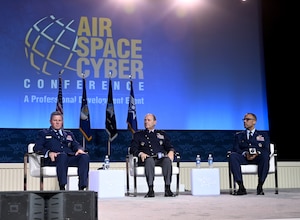 Military generals speak at a conference panel