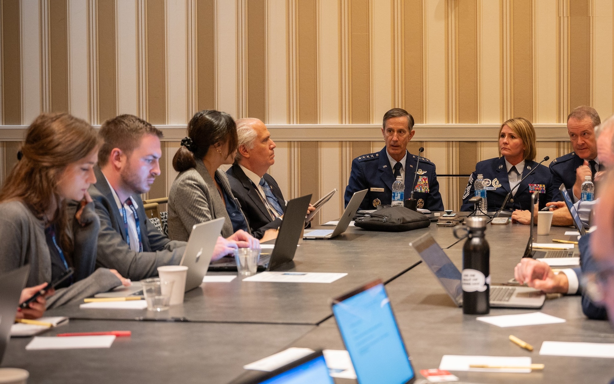 a photo of a media round table