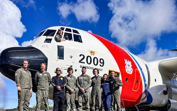 A U.S. Coast Guard HC-130 Hercules and aircrew embarked Palauan enforcement officials and Coast Guard specialists to patrol over 6,000 miles, identifying numerous illegal fish aggregation devices (FADs) and sighting vessels in and around Palau's EEZ.