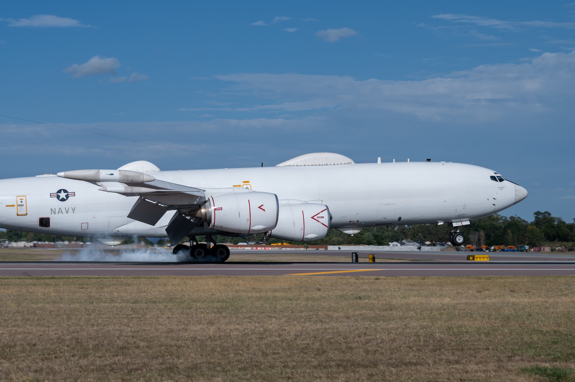 A E-6B Mercury lands