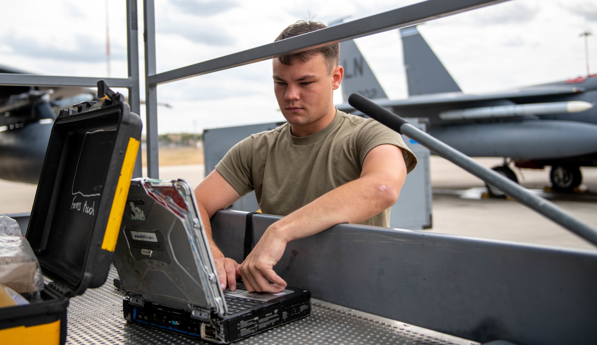 U.S. Air Force Senior Airman Caden Soper, 492nd Aircraft Maintenance Unit avionics technician and one of the 2022 12 Outstanding Airmen of the Year, poses for a photo at Royal Air Force Lakenheath, England, July 28, 2022. An Air Force selection board at the Air Force’s Personnel Center considered 36 nominees who represented major commands, direct reporting units, field operating agencies and Headquarters Air Force.  (U.S. Air Force photo by Airman 1st Class Olivia Gibson)