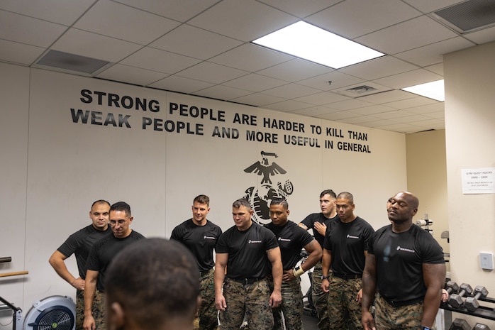 U.S. Marines with Recruiting Station Sacramento participate in a weightlifting competition in Sacramento, Calif., Aug. 27, 2024. Swole Mode was created to test the physical strength and endurance of Marines stationed at RS Sacramento and to build unit cohesion and Esprit de Corps. (U.S. Marine Corps photo by Sgt. Ryan Harvey)