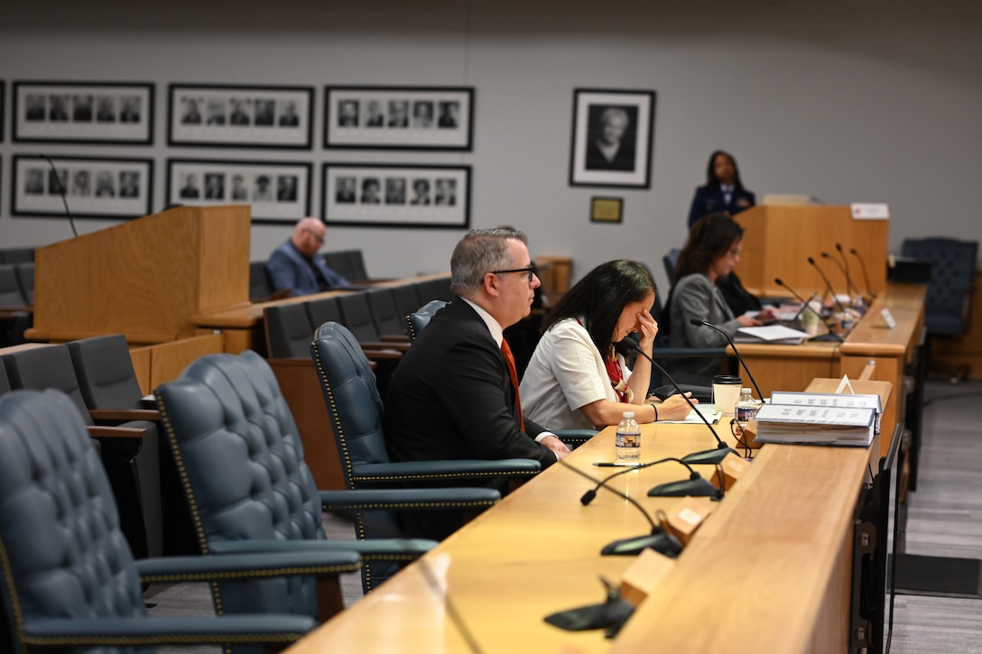 OceanGate Mission Specialist Renata Rojas provides witness testimony at the U.S. Coast Guard Marine Board of Investigation hearing into the loss of the Titan submersible in North Charleston, South Carolina, on Sept. 19, 2024. The hearing examines all aspects of the loss of the Titan, including pre-accident historical events, regulatory compliance, crewmember duties and qualifications, mechanical and structural systems, emergency response, and the submersible industry.