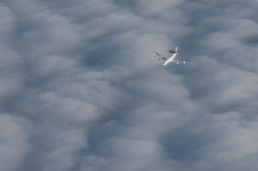 A North American Aerospace Defense Command E-3 Sentry flies during Operation POLAR VORTEX over Interior Alaska, Sept. 14, 2024.