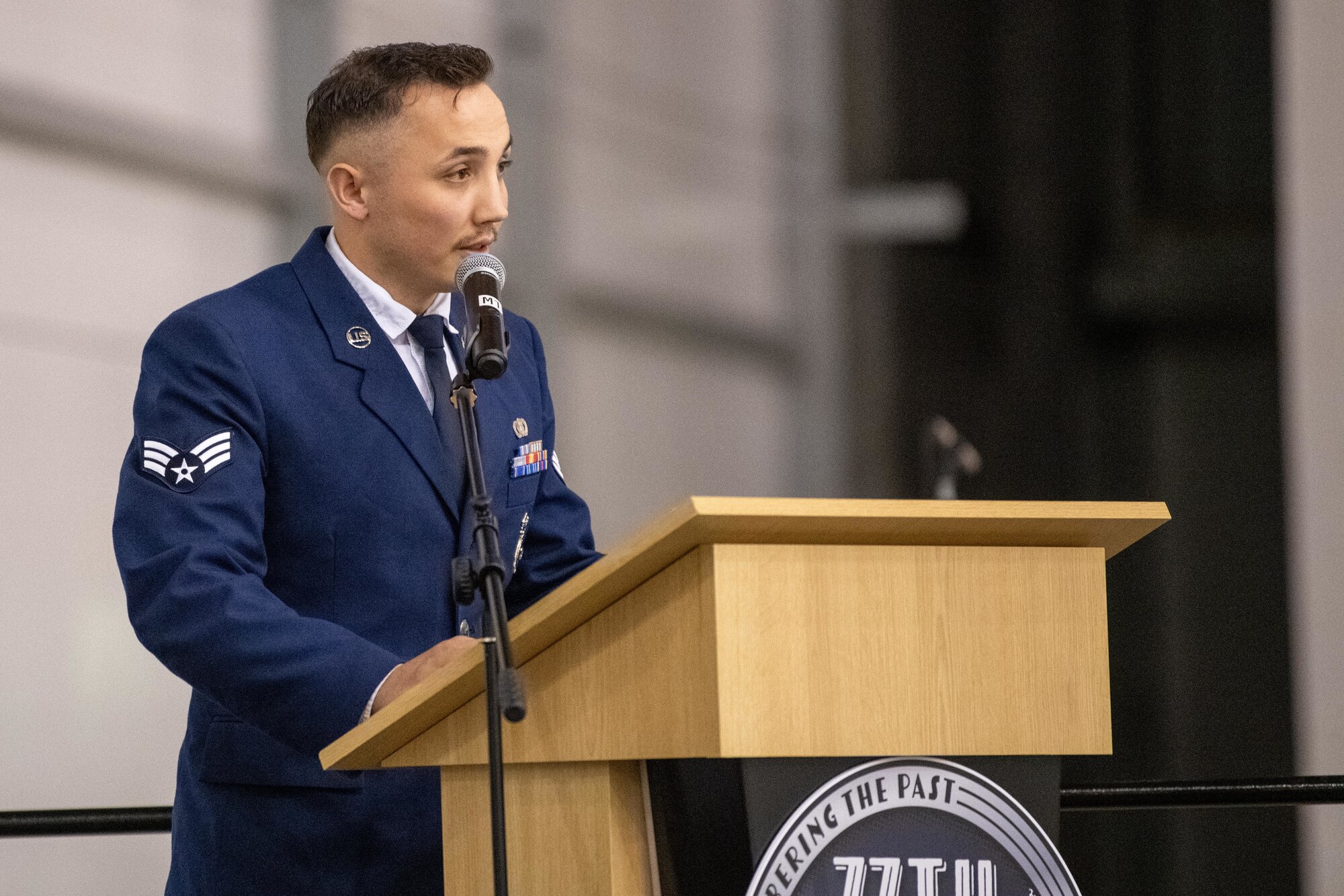 Airman gives remarks