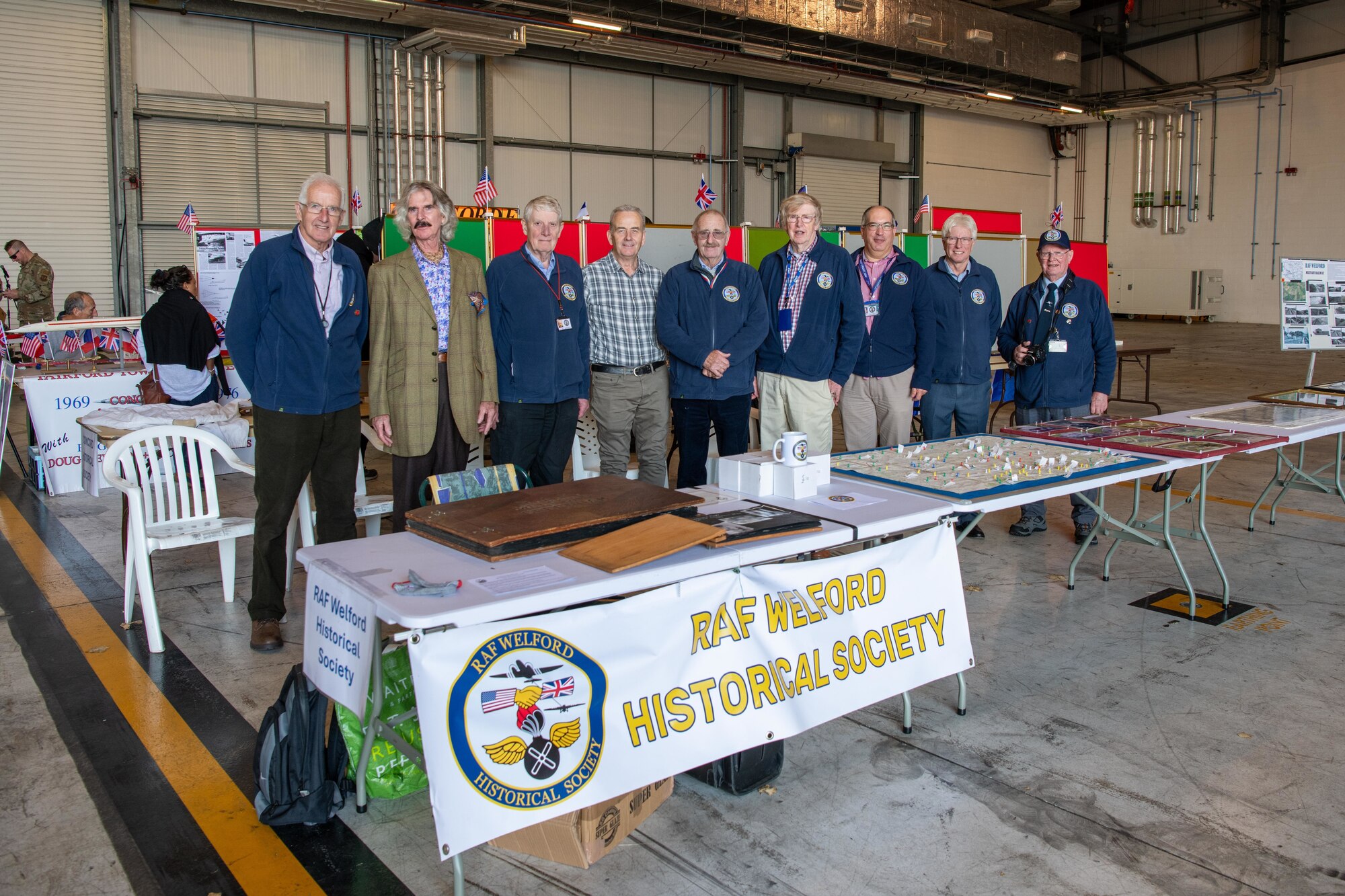 The RAF Welford Historical Society poses for a group photo during the RAF Fairford 80th Anniversary Heritage Day