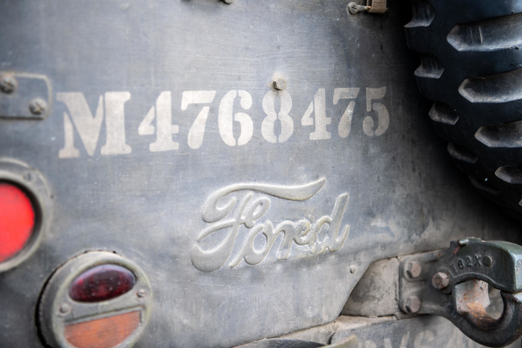 A vintage vehicle is displayed during the RAF Fairford 80th Anniversary Heritage Day