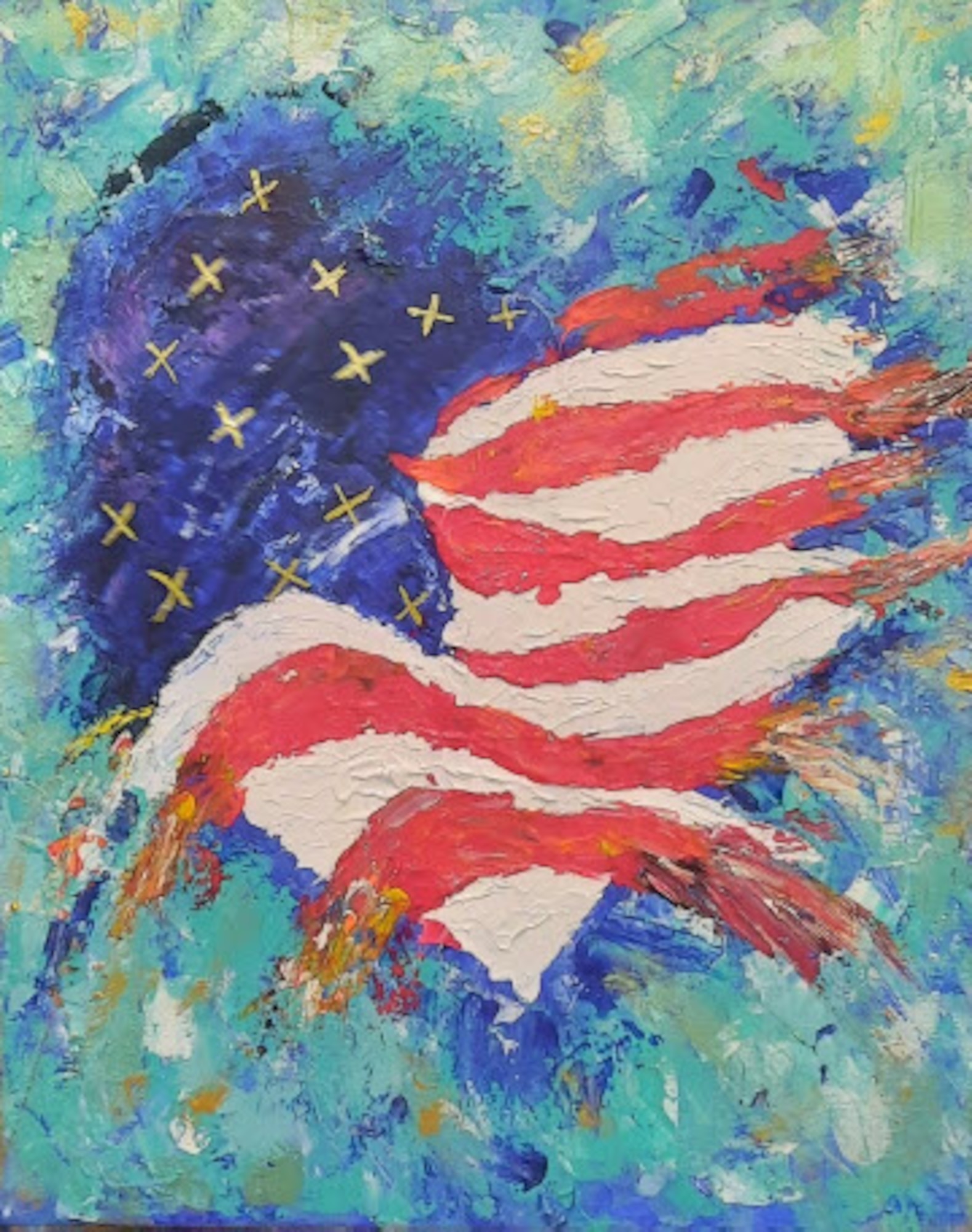 Artwork submitted by Melody Jackson for the Air University Art of Service art show at Maxwell Air Force Base, Alabama Sept. 9 - Nov. 14, 2024. (Courtesy artwork by Melody Jackson)