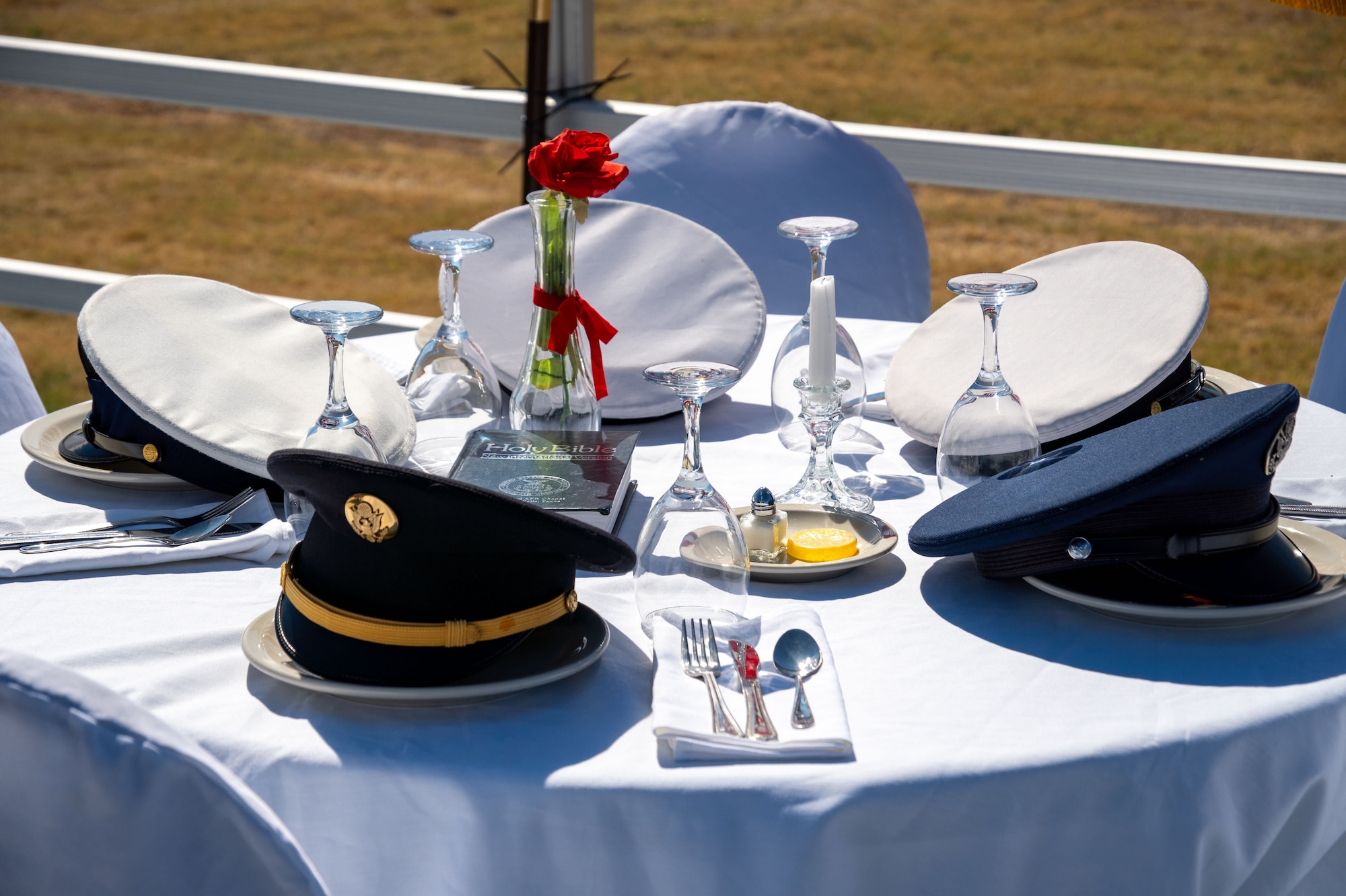 he POW/MIA Missing Man Table is shown during the Opening Ceremony for the POW/MIA Remembrance 24-hr Run/Walk/Ruck September 19, 2024, at Sheppard Air Force Base, Texas.