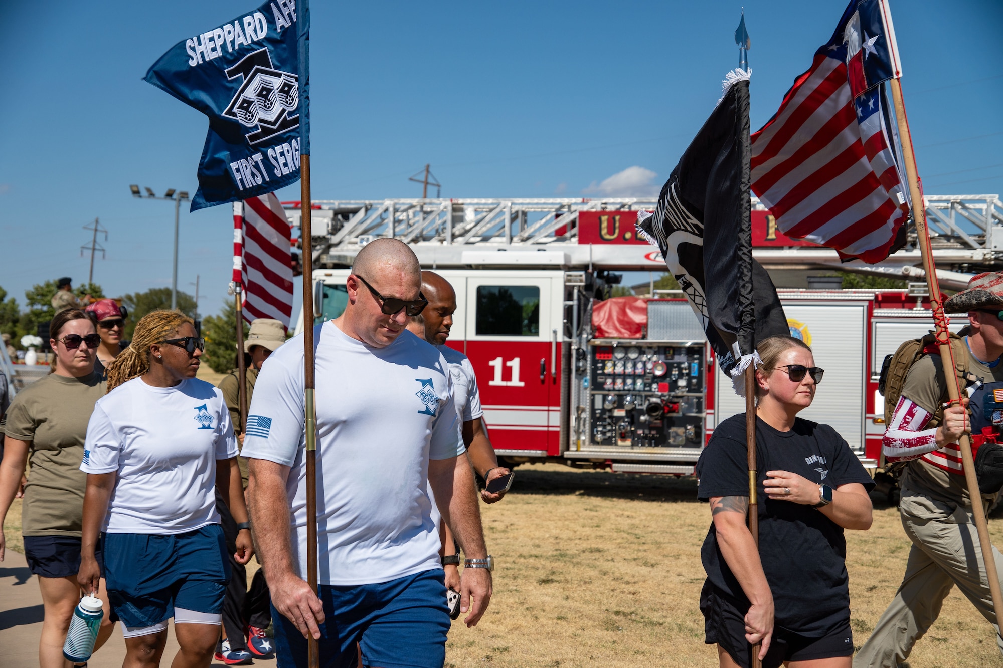 Participants begin the POW/MIA Remembrance 24-hr Run/Walk/Ruck September 19, 2024, at Sheppard Air Force Base, Texas.