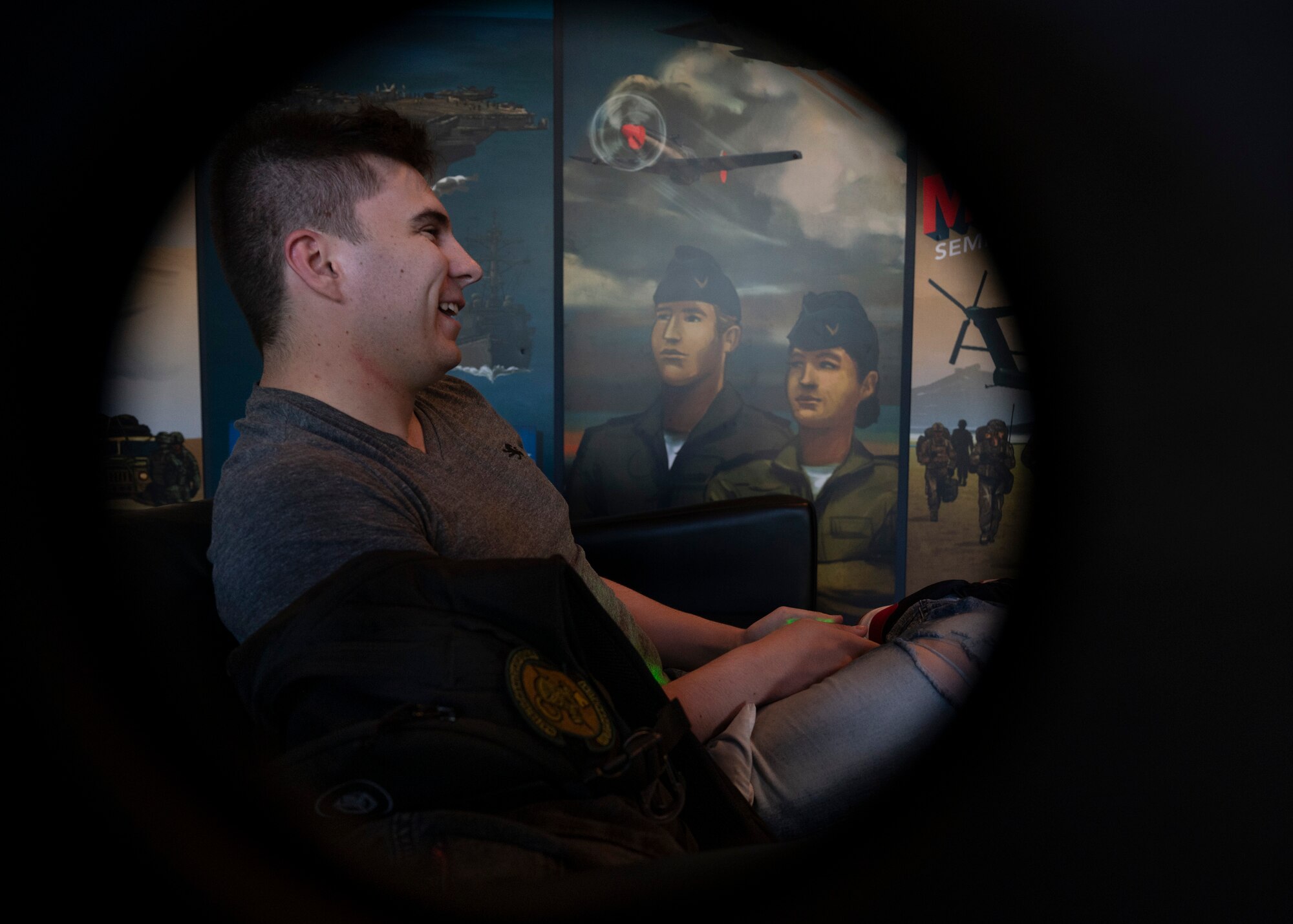 A U.S. Air Force Airman plays a video game during the Community Game Night put on by Air Force Gaming ambassadors at Davis-Monthan Air Force Base, Arizona, Sept. 19, 2024. Community Game Night was held at the Community Center Poly Bar every third Thursday of each month. (U.S. Air Force photo by Airman 1st Class William Finn V)
