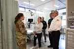 Wilford Hall Emergency Center member talks to inspectors