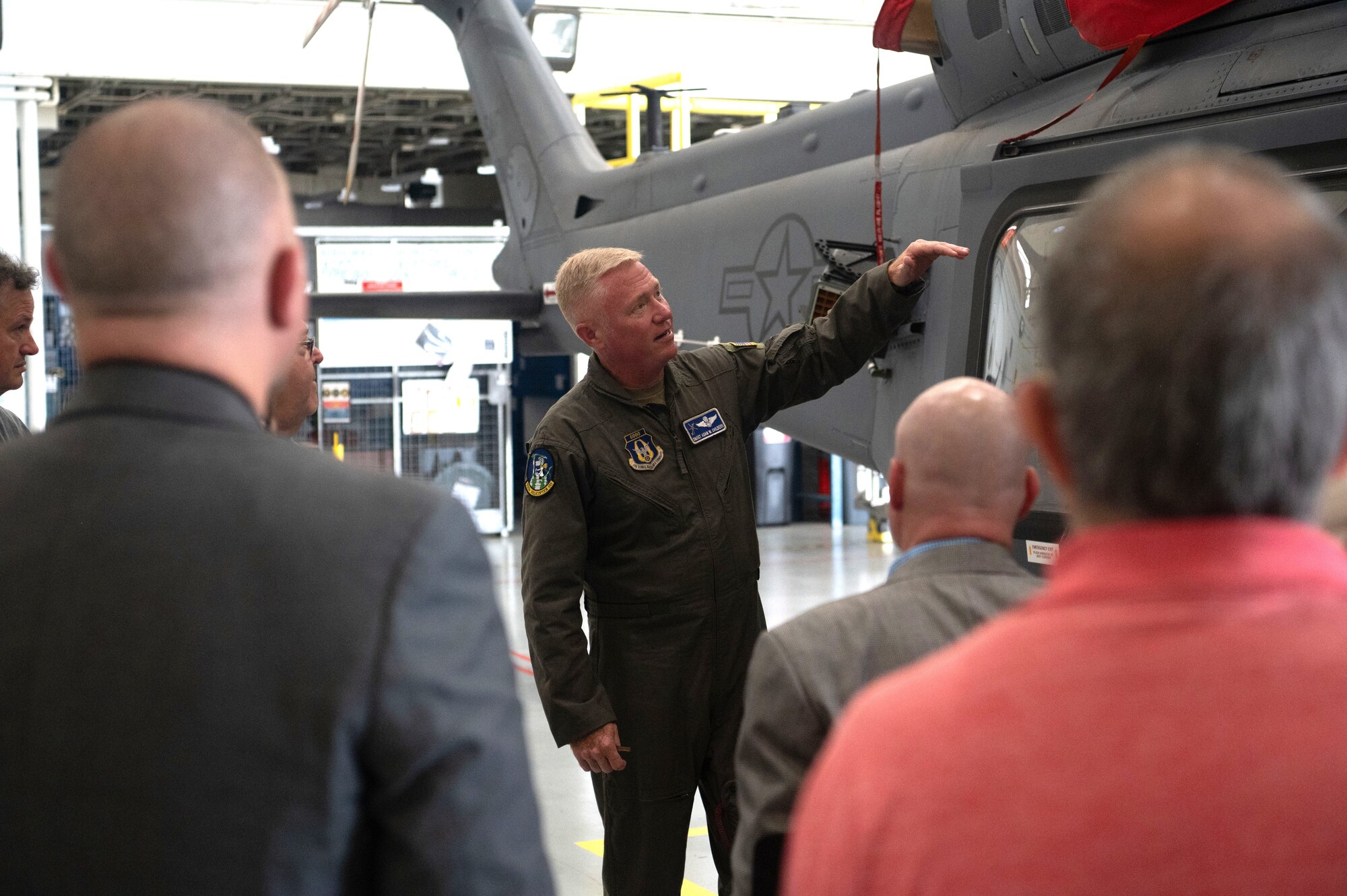 people receive an aircraft tour