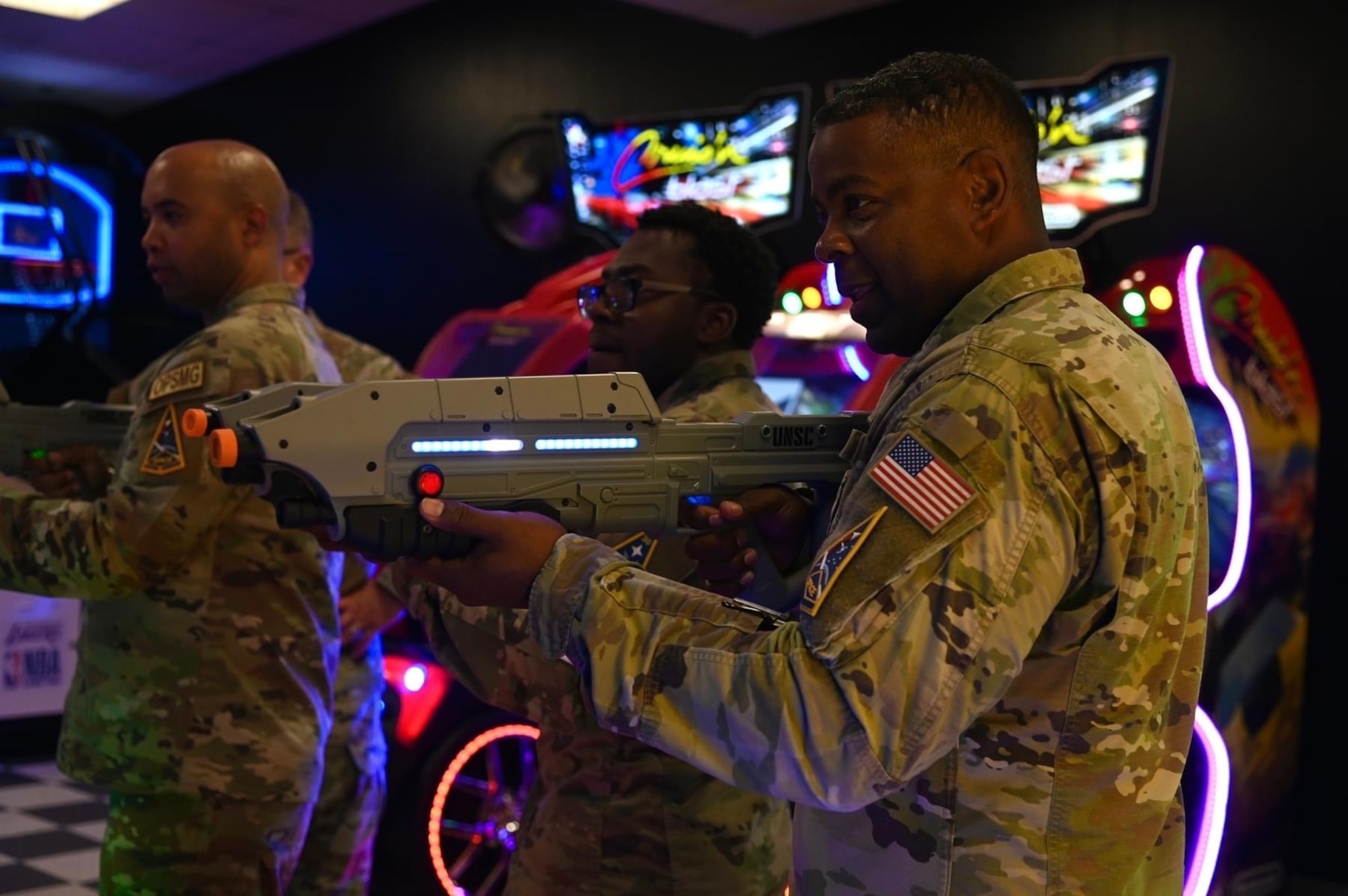 vandenberg arcade added to the bowling alley on the installation with a variety of fun games