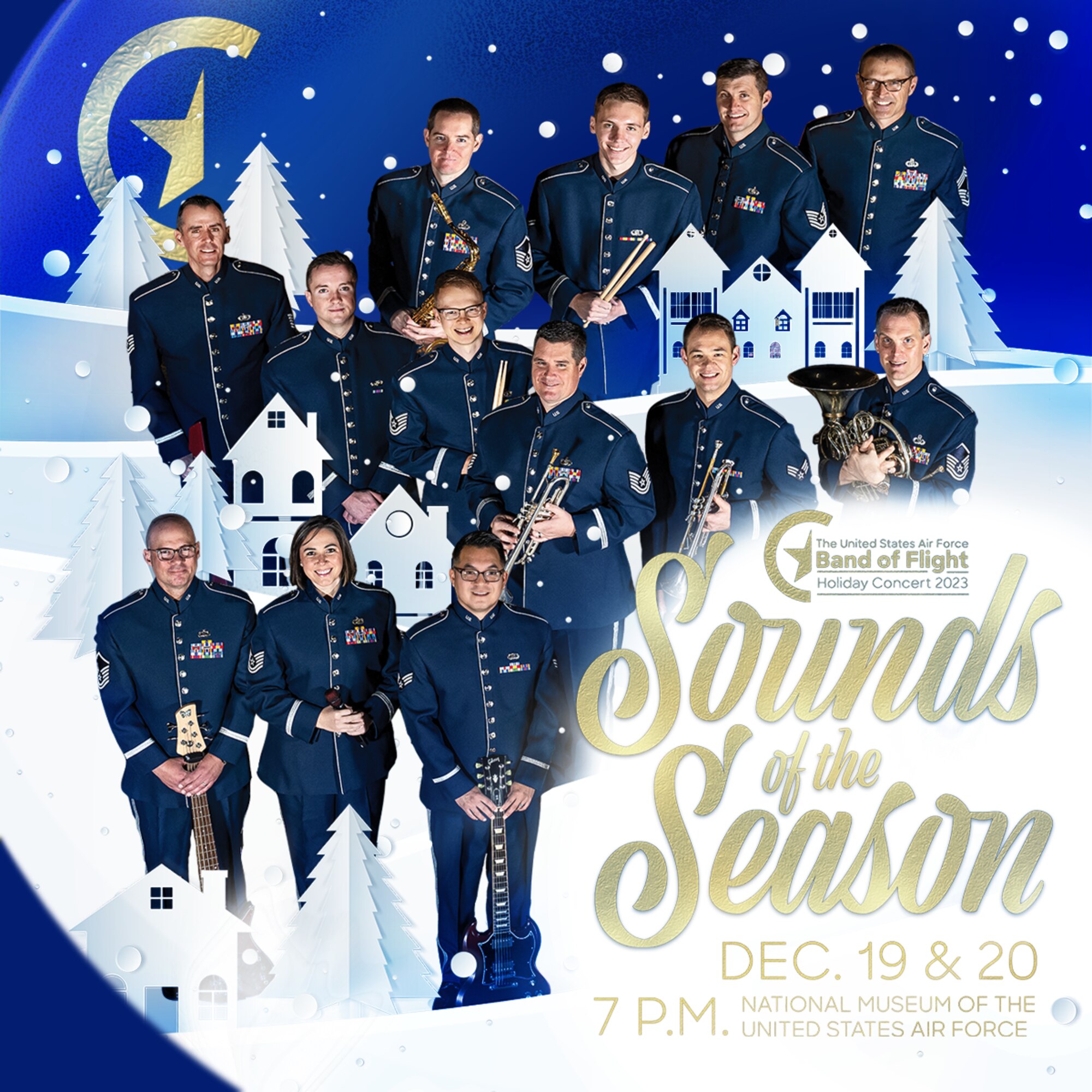 Photo describing 2023 Holiday Show featuring the United States Air Force Band of Flight.