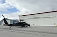 Alaska Army National Guard aviators assigned to the 207th Aviation Troop Command recover a UH-60L Black Hawk helicopter at the Juneau Army Aviation Operating Facility in Juneau, Alaska, Sept. 19, 2024. The AKARNG recently stationed the Black Hawk in Juneau where aviators will continue to fulfill federal training requirements across Southeastern Alaska. (Alaska National Guard photo by Chief Warrant Officer 2 Dana Clifford)