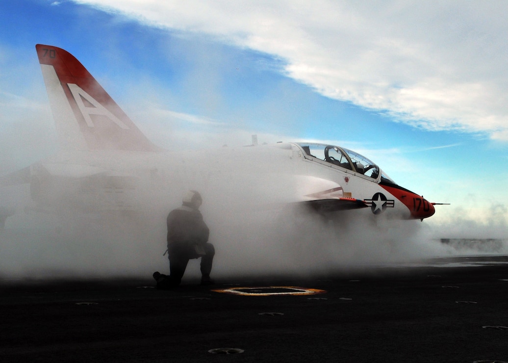 T-45 readied for launch on USS Abraham Lincoln