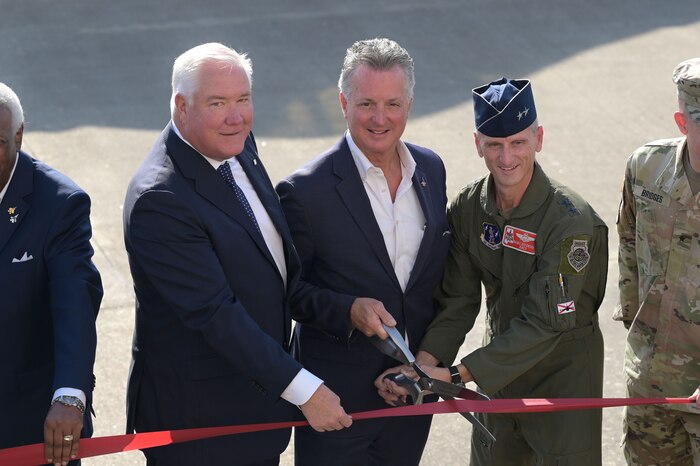They were joined by senior representatives from the city of Fort Smith and the Arkansas Air National Guard in front of the F-35 static displays, marking the beginning of a new era of international training and cooperation at Ebbing ANGB