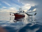 A Coast Guard Station Key West law enforcement crew boards a fishing vessel during a routing inspection approximately 12 miles off Marquesas Keys, Florida, Sept. 19, 2024. The vessel's voyage was cut short due to expired fishing permits. (U.S. Coast Guard photo)