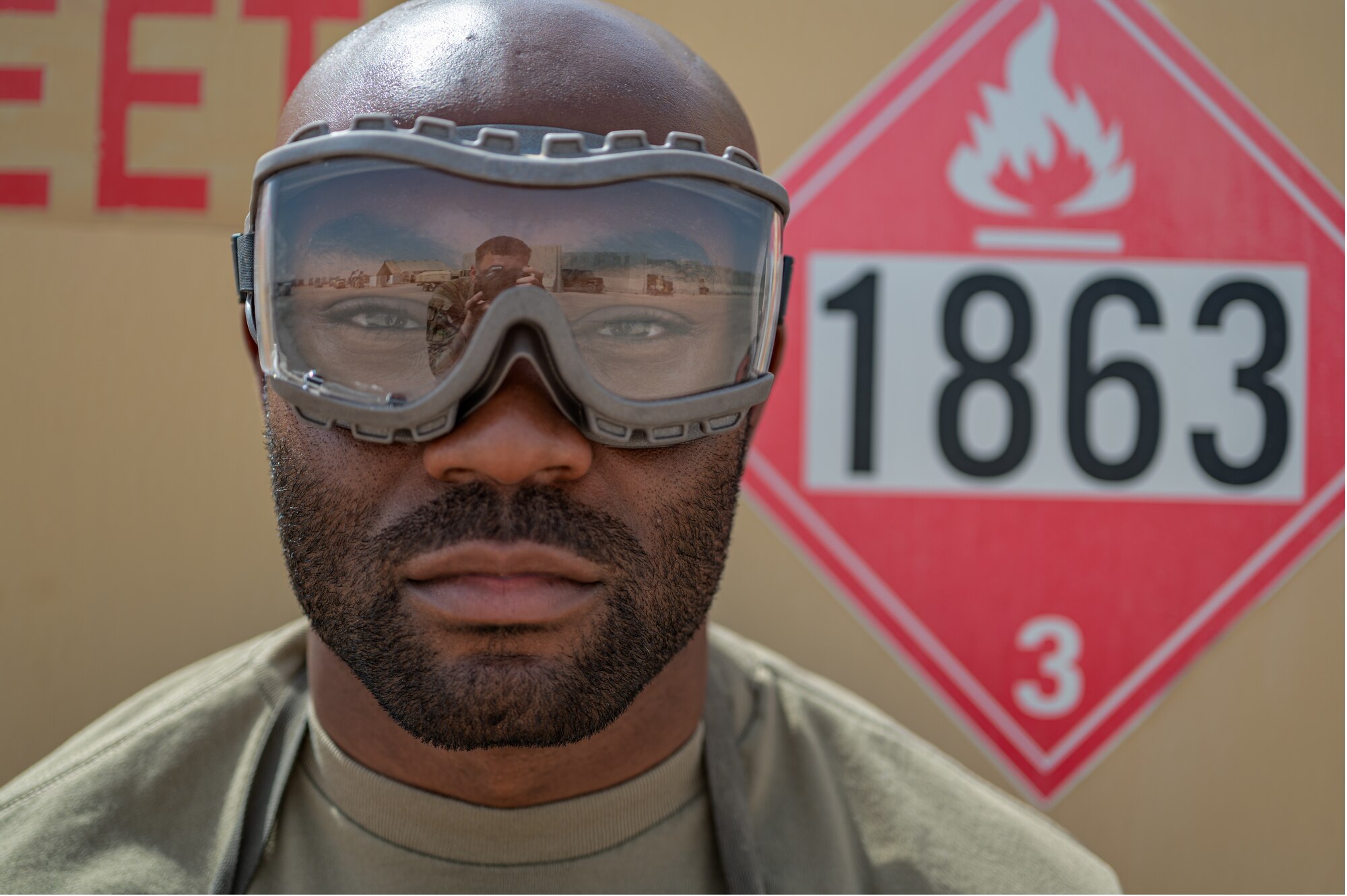 U.S. Air Force 1st Lt. Brian Stone, 378th Expeditionary Communications Squadron plans and resources flight commander, poses for a photo at an undisclosed location within the U.S. Central Command area of responsibility, July 12, 2024. Stone stepped outside the traditional role of a communications Airman to learn and execute the 378th ELRS mission to prepare him to reach his future goal of serving in a combat communications unit. (U.S. Air Force photo)