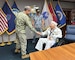 NAVAL BASE GUAM (Sept. 12, 2024) – WWII Veteran Allan Chatwin shakes hands with NBG Commanding Officer Capt. John Frye during a visit to NBG, Sept. 12.
In 1944, Yeoman 3rd Class Chatwin, was assigned to what was known as Naval Operating Base Guam. Chatwin was born on January 17, 1926 in Williamsville, New York. When the attack on Pearl Harbor occurred, he was just fifteen years old, but understood the gravity of what it meant for the United States. He dropped out of high school shortly after. Chatwin was drafted into the U.S. Navy in 1944 and sent to Canandaigua Lake, NY for basic training. As a Petty Officer 3rd Class, he was sent to Guam to serve guard duty.