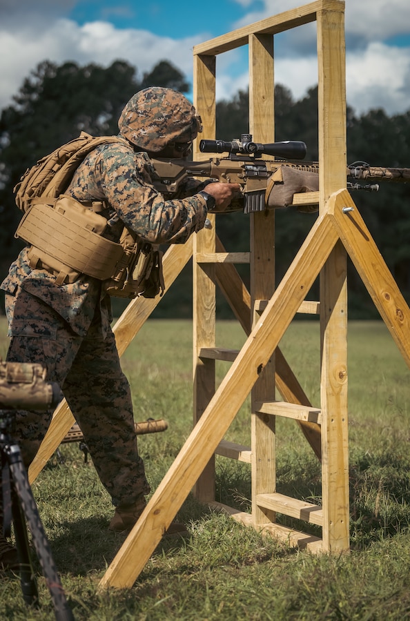 U.S. Marine Corps Brig. Gen. Anthony Henderson, commanding general of Training Command, participates in various rifle drills at Weapons Training Battalion on Marine Corps Base Quantico, Virginia, Sept. 5, 2024. Training Command develops, sustains, and enhances individual military knowledge, skills, and attitudes in Marines to meet warfighting requirements of the total force. (U.S. Marine Corps photo by Lance Cpl. Ethan Miller)