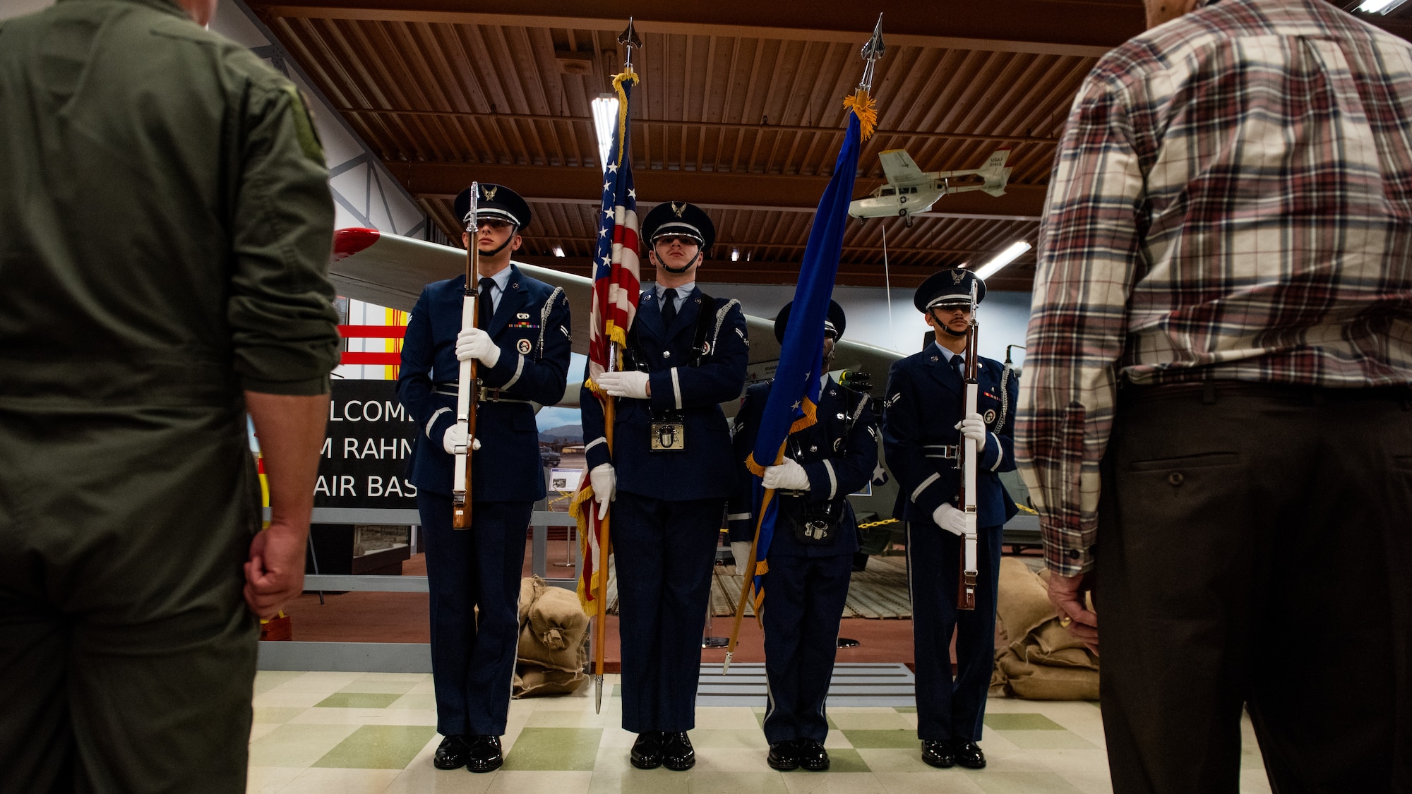 Honor guard present the colors