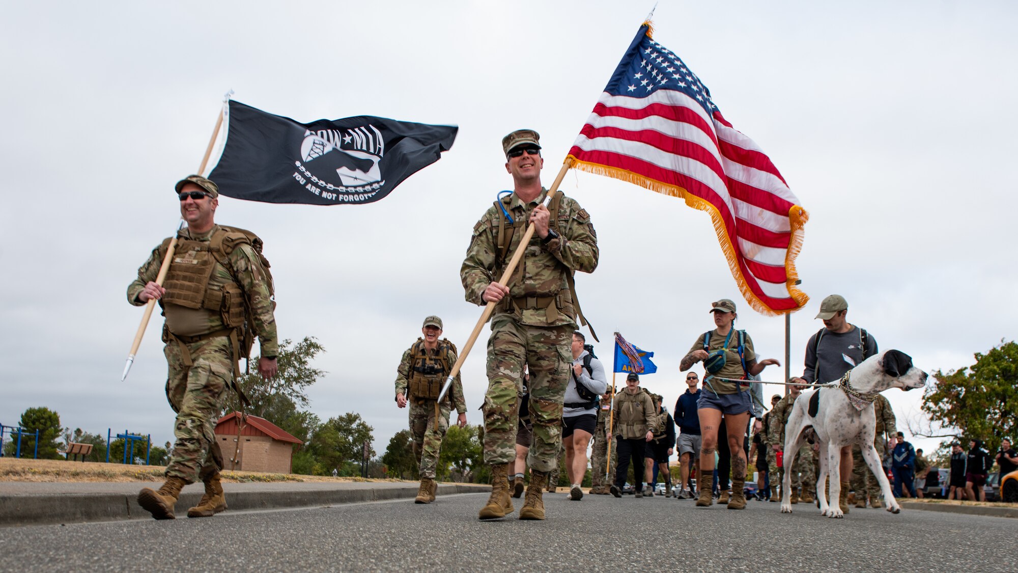 Airmen participate in ruck march