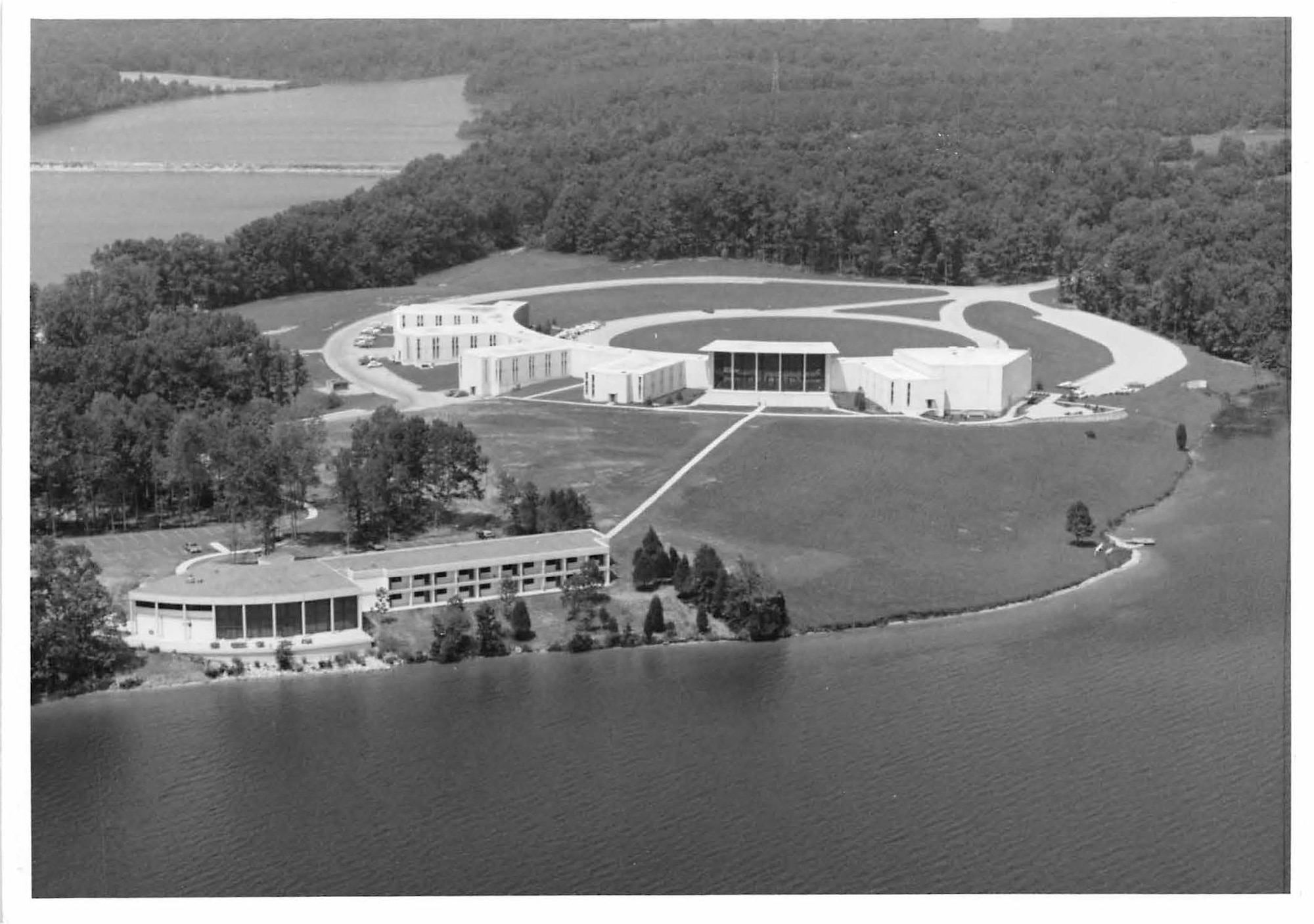 This undated aerial photo shows the University of Tennessee Space Institute campus. The first UTSI classes began on Sept. 24, 1964, in offices provided by the Air Force at Arnold Air Force Base, Tenn., headquarters of Arnold Engineering Development Complex. In November 1965, the first classes were held on the UTSI campus, which is now situated across 365 acres of property near Arnold AFB. (Photo provided)