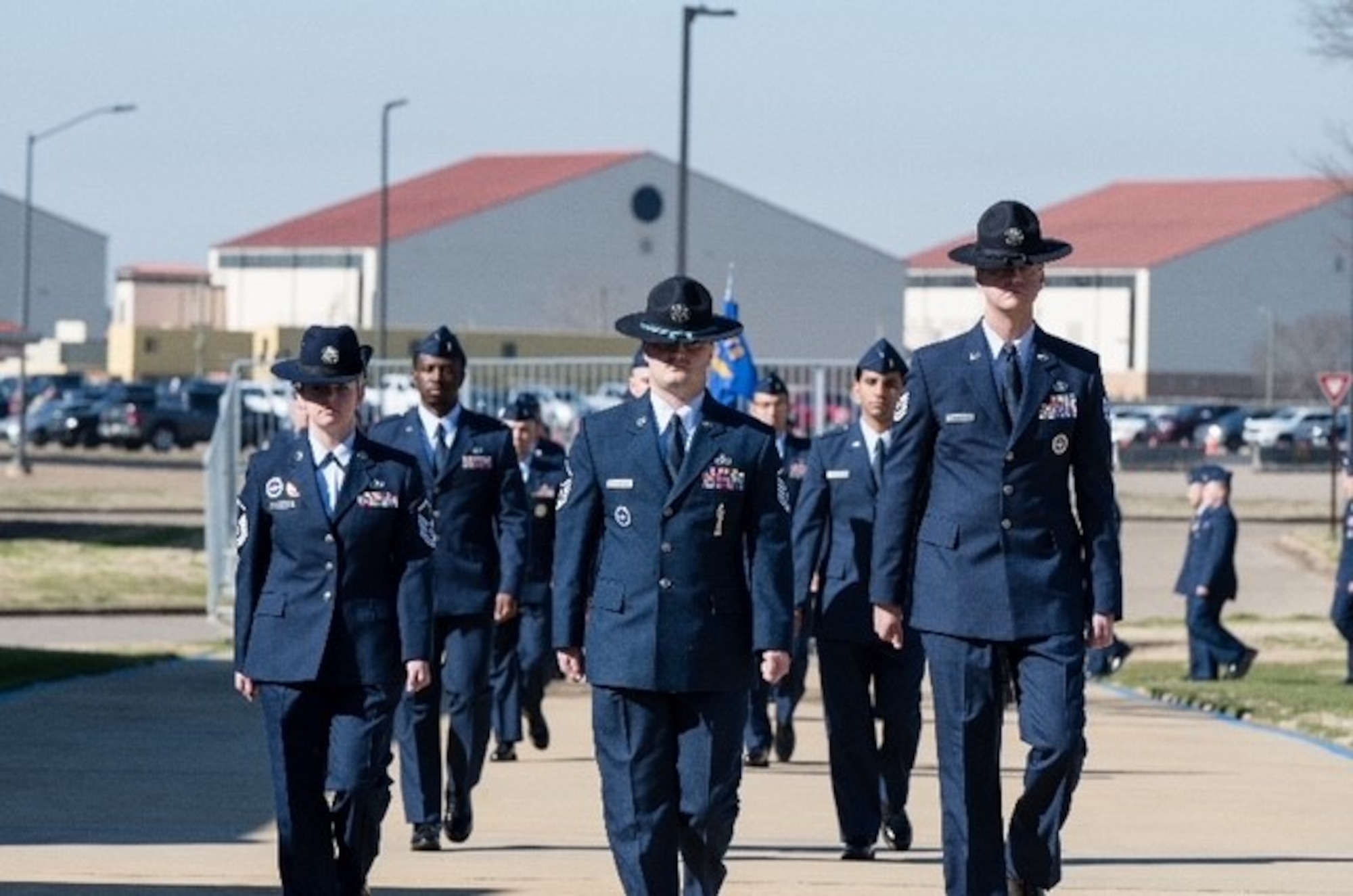 Master Sgt. Davis at an OTS graduation parade