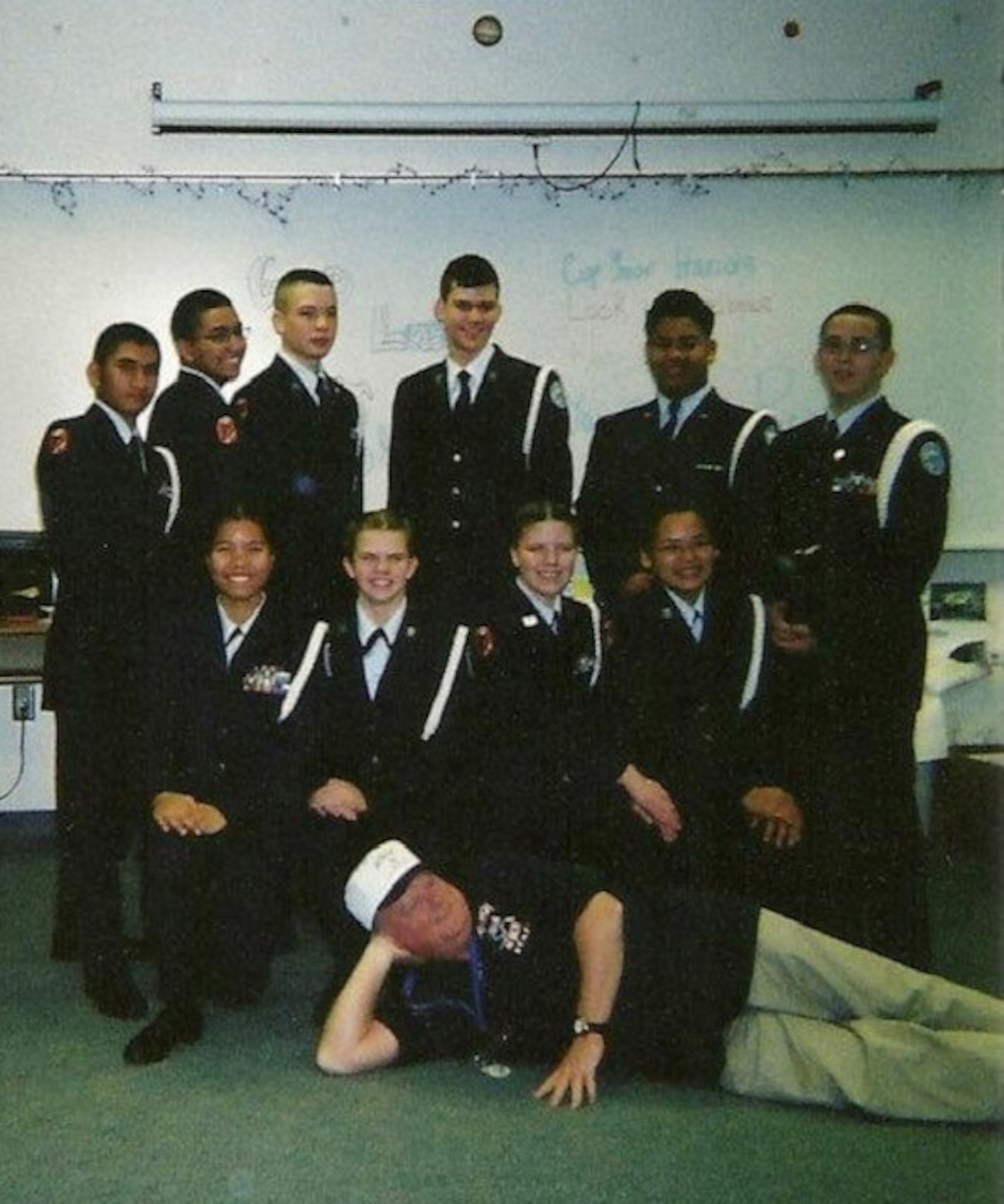 MSgt Davis with her BMT flight at graduation in 2006.
